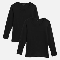 Kanvin Boys Pack Of 2 Ribbed Round Neck Thermal Tops-picture-23