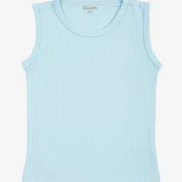 Kanvin Boys Pack Of 2 Turquoise Blue & White Cotton Ribbed Thermal Tops image 5