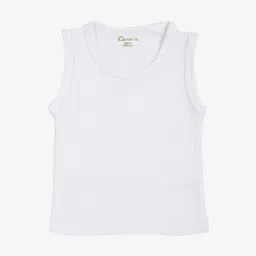 Kanvin Boys Pack of 2 White Ribbed Thermal Vests image 2