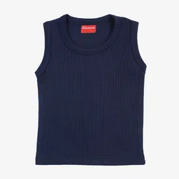 Kanvin Boys Pack Of 2 Navy Blue Ribbed Thermal Vests image 2