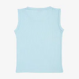 Kanvin Boys Pack Of 2 Blue Ribbed Thermal Vests image 4