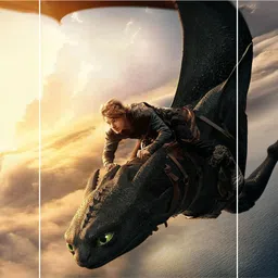 posters dragons Split Wall Poster set of 3 | A4 size Poster for Room decor & Office wall decor art Photographic Paper image 1