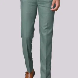el cielo Men Regular Fit Light Green Cotton Blend Trousers-picture-18