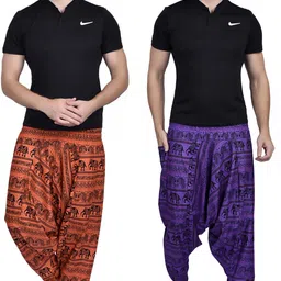 viku Printed Cotton Men Harem Pants image 5