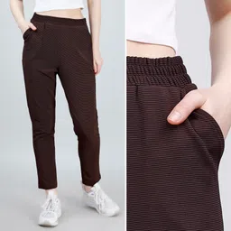 leewan Women Self Design Brown Track Pants image 3