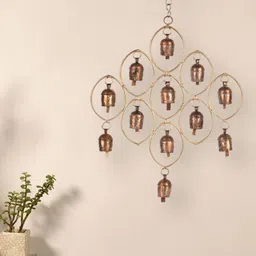 Unravel India 12 Copper-Toned Bells Antique Finished Wind Chimes-picture-37