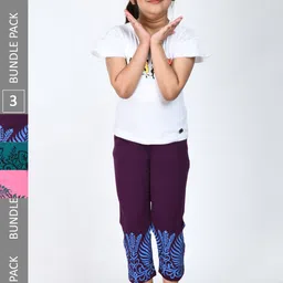 IndiWeaves Girls Pack of 3 Printed Ankle-Length Pure Cotton Leggings-picture-19
