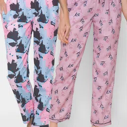 FashionRack Women Pack of 2 Multicolored Cotton Lounge Pants-picture-21