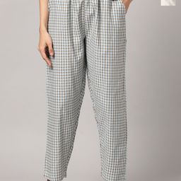 Kryptic Women Set Of 2 Checked Cotton Lounge Pants-picture-17
