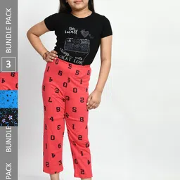 BAESD Girls Pure Cotton Pack of 3 Lounge Pants-image-7
