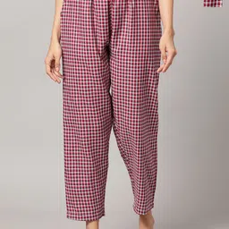Kryptic Women Pack of 2 Checked Pure Cotton Lounge Pants-picture-29