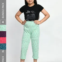 BAESD Girls Pack Of 4 Printed Pure Cotton Lounge Pants-picture-10