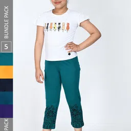 IndiWeaves Pack of 5 Cotton Printed Ankle-Length Leggings-picture-41