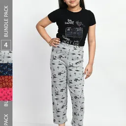 BAESD Girls Pack Of 4 Printed Pure Cotton Lounge Pants-picture-25