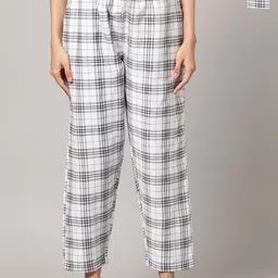 Kryptic Women Pack of 2 Checked Pure Cotton Lounge Pants-picture-30