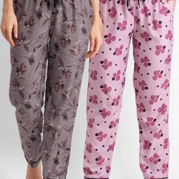 FashionRack Women Set of 2 Printed Cotton Lounge Pants-picture-29