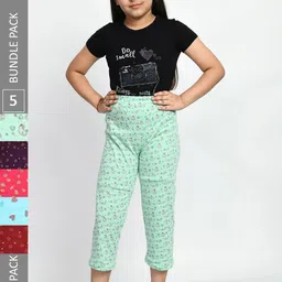 BAESD Girls Pack Of 5 Printed Pure Cotton Lounge Pants-picture-52