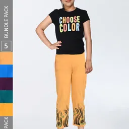 IndiWeaves Girls Pack Of 5 Printed Cotton Capris-image-61