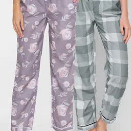 FashionRack Women Pack of 2 Printed Cotton Lounge Pants-image-98