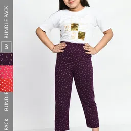 BAESD Girls Pack of 3 Printed Lounge Pants-picture-40