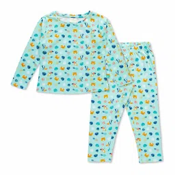 JusCubs Girls Blue & Orange Printed Night suit-picture-15