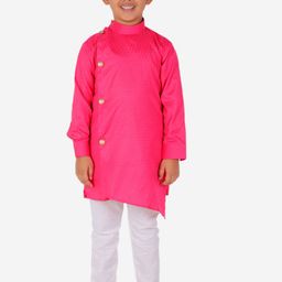 Pro-Ethic STYLE DEVELOPER Boys Pink & White Kurta with Pyjamas-picture-41