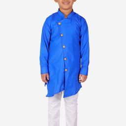 Pro-Ethic STYLE DEVELOPER Boys Blue Angrakha Kurta with Pyjamas-picture-36