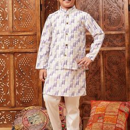 Stylo Bug Boys Printed Regular Kurta & Pyjamas With Nehru Jacket-picture-38