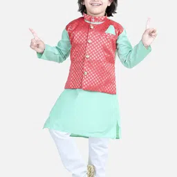 BownBee Boys Regular Pure Cotton Kurta with Pyjamas image 1