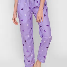 NOIRA Pack of 2 Printed Mid-Rise Straight Lounge Pants image 4