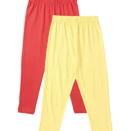 Cub McPaws Boys Pack of 2 Red & Yellow Solid Pure Cotton Lounge Pants image 4