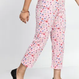BAESD Girls Pack Of 5 Printed Pure Cotton Mid-Rise Lounge Pants image 2
