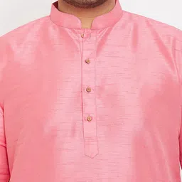 VASTRAMAY Men Pink Kurta with Pyjamas image 2