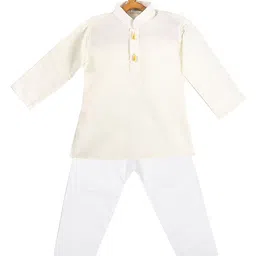 VASTRAMAY Boys Cream-Coloured Kurta with Pyjamas image 5
