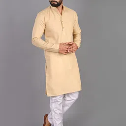 FUBAR Band Collar Long Sleeve Straight Kurta with Pyjamas image 2