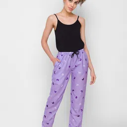 NOIRA Pack of 2 Printed Mid-Rise Straight Lounge Pants image 5