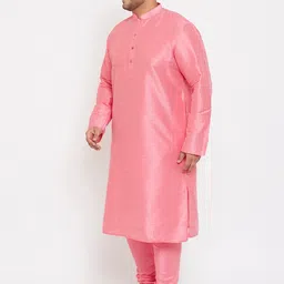 VASTRAMAY Men Pink Kurta with Pyjamas image 4