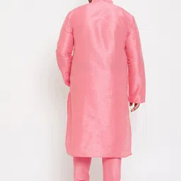 VASTRAMAY Men Pink Kurta with Pyjamas image 5