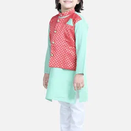 BownBee Boys Regular Pure Cotton Kurta with Pyjamas image 5