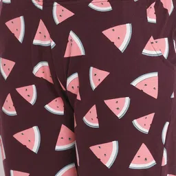 Kanvin Women Brown Printed Cotton Lounge Pants image 4