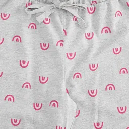 Pantaloons Junior Girls Pink & Grey Pack of 2 Printed Lounge Pants image 4
