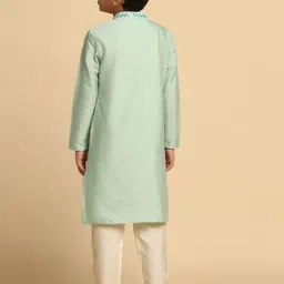 KISAH Boys Ethnic Motifs Embroidered Mirror Work Kurta With Pyjama image 3