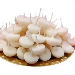 om phool batti Ghee Diya Batti || Jyot Batti for Pooja Aarti and Special Occasions || Cotton Wicks For Puja || Handmade Diya Batti || Pack Of 100 - 10 Pcs. Free Ghee Batti Cotton Wick image 3