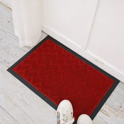 Ariana Maroon Self-Design Anti-Skid Doormat-picture-31