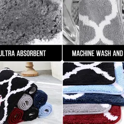 AEROHAVEN Peach & White Moroccan Microfiber Bath Mat image 4