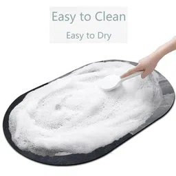 Kuber Industries Grey & Blue 2-Pcs Printed Anti-Skid Doormat image 3