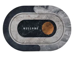 Kuber Industries Grey & Blue Printed Anti-Skid Doormat image 2