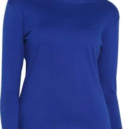 ap'pulse Women Solid Hooded Neck Pure Cotton Blue T-Shirt-picture-17