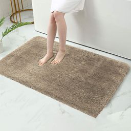 LUXEHOME INTERNATIONAL Taupe Anti-Skid Bath Rug-picture-3