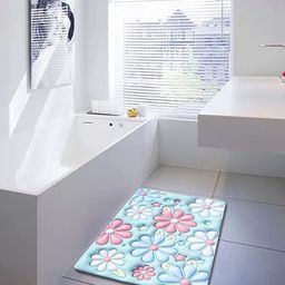 Dakshya Industries Blue & Pink Self- Designed Anti-Slip Doormats-picture-33